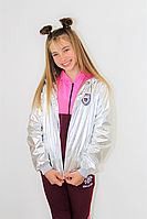 Стильна демісезонна вітровка на дівчинку підлітка з плащової тканини з підкладкою на блискавці, фото 3