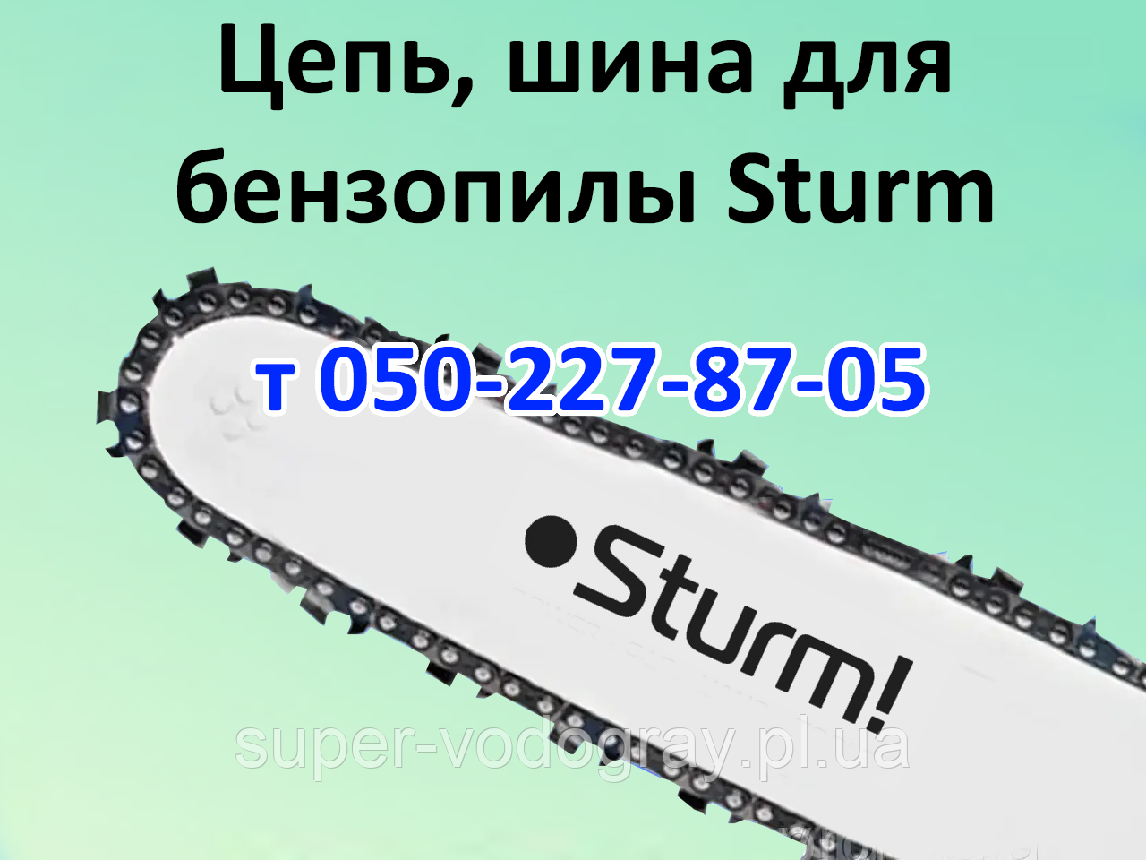 Ланцюг, шина для бензопили Sturm, фото 1