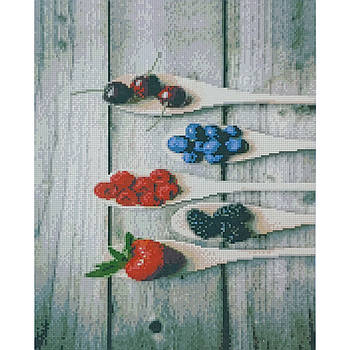 Алмазна мозаїка ПРЕМІУМ Ложечки фруктів розміром 40х50 см Strateg (D0054)