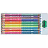 Олівці тригранні двосторонні пастельні Школярик 12 штук 24 кольори, фото 2