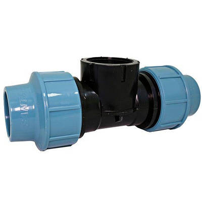 Трійник зажимний із внутрішньою різьбою 50х2"х50, фітинги для ПНД труб