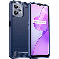 Чохол Fiji Polished Carbon для Realme C31 противоударный бампер синій