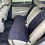 Накидки на сидіння з алькантари Lux (штучної замші), Чорний, сині стільники. Стандарт. Повний комплект, фото 4