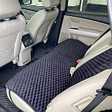 Накидки на сидіння з алькантари Lux (штучної замші), Чорний, сині стільники. Стандарт. Повний комплект, фото 5