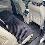 Накидки на сидіння з алькантари Lux (штучної замші), Чорний, сині стільники. Стандарт. Повний комплект, фото 6