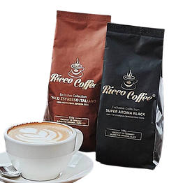 Кава мелена і зернова в пачках по 75 г, 250 г Ricco Coffee