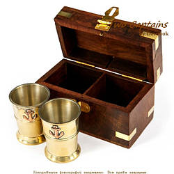 Стопки для горілки 30 мл із латуні 2 шт. у коробці 4288SA