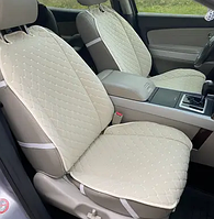 Накидка на сидіння з алькантари (штучної замші), Бежевий ромб із бежевим рядком. Преміум+. 1 передня