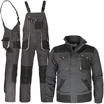 Костюм робочий з куртки та напівкомбінезона, спецодяг демісезонний, захисна уніформа, роба REIS