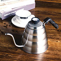 Чайник для кави термометром і тонким носиком 1.2 л Pour Over Coffee Pot