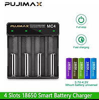 Зарядное устройство PujiMax MC-4, 4 канала, для Li-ion аккумулят. 18650, 16340, 14500,26650, 21700