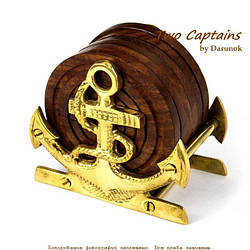 Набір підставок під чашки костери з підставкою у формі якоря S6009