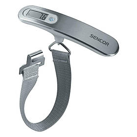 Sencor Ваги для багажу, 50кг, CR2032x1 в комплекті, пластик, сірий