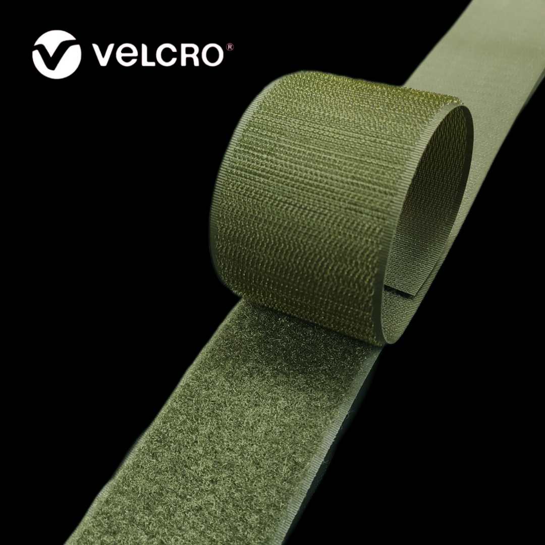 Липучка контактна Velcro 50 мм колір хакі Nato(6D1) стрічка-гачки та стрічка-петлі комплект loop/hook, фото 1
