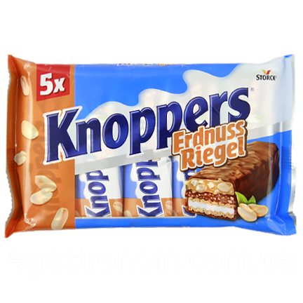 Шоколадний батончик арахіс Кноперс Knoppers 540g 18шт/ящ (Код: 00-00004395)