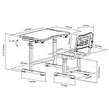 Зростаюча парта трансформер FunDesk Piccolino II Grey, фото 10