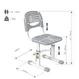 Комплект-трансформер Fundesk парта Colore Grey + дитячий стілець FunDesk SST3 Grey, фото 8