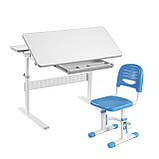 Комплект-трансформер Fundesk парта Colore Grey + стільчик SST3 Blue, фото 3