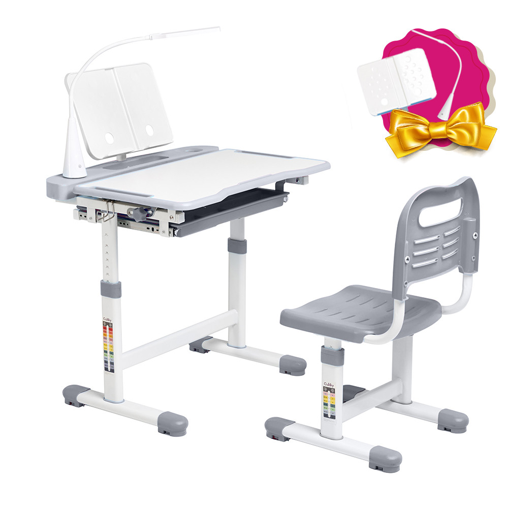 Ергономічний комплект Cubby парта і стілець-трансформери Vanda Grey, фото 1