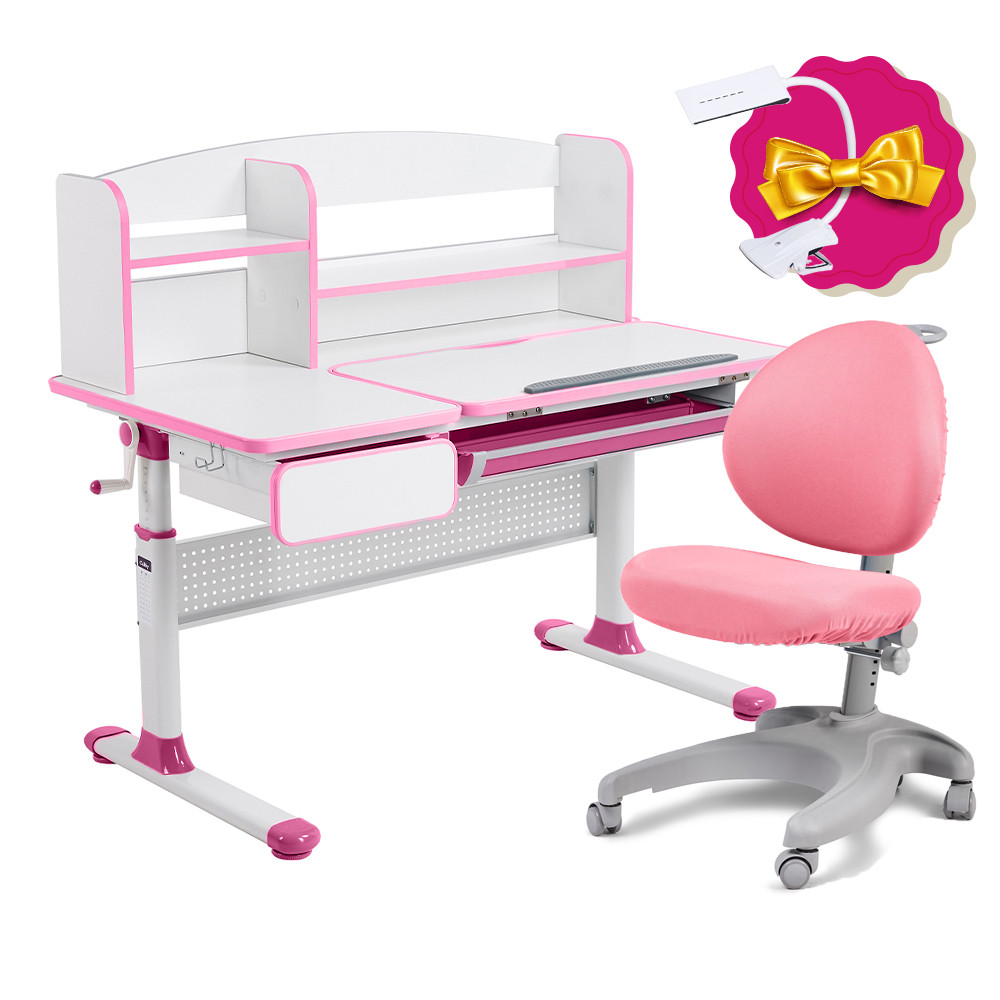 Комплект для принцеси 👸 парта Cubby Rimu Pink + ергономічне крісло FunDesk Cielo Pink, фото 1