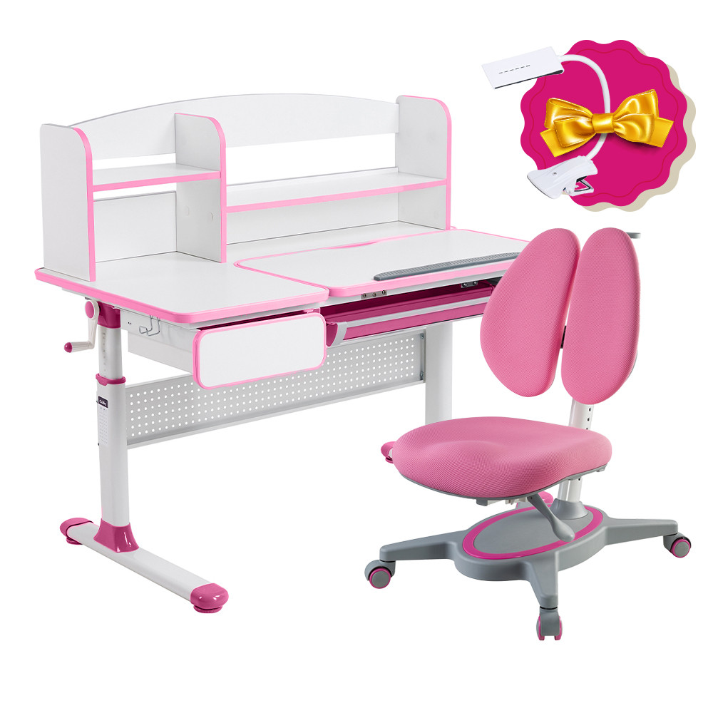 Комплект для принцеси 👸 парта Cubby Rigu Pink + універсальне крісло FunDesk Primavera II Pink, фото 1