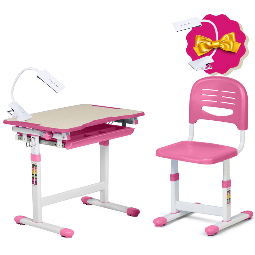 Комплект парта і стілець-трансформери FunDesk Piccolino Pink, фото 1