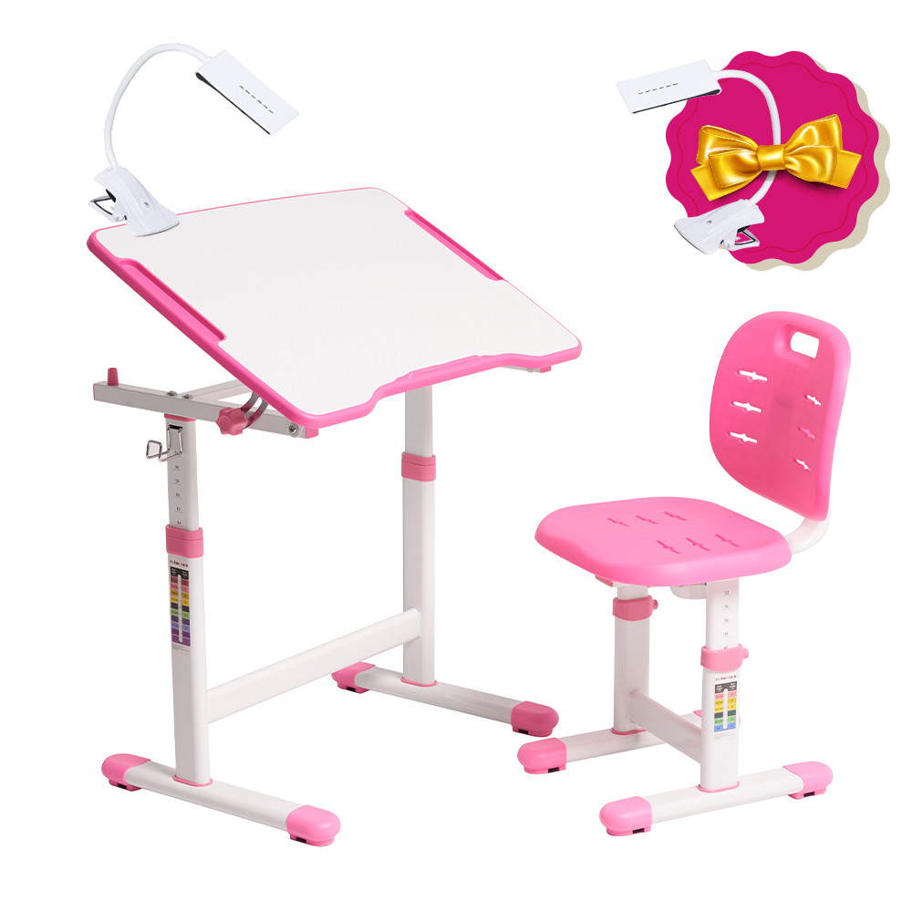 Комплект парта + стілець трансформери Omino Pink FunDesk, фото 1