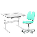 Комплект для школяра парта Fundesk Colore Grey + крісло Fundesk Mente Grey, фото 3