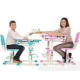 Зростаюча парта + стілець для школяра Fundesk Lavoro Blue + настільна світлодіодна лампа FunDesk L1, фото 3