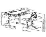 Зростаюча парта + стілець для школяра Fundesk Lavoro Blue + настільна світлодіодна лампа FunDesk L1, фото 10