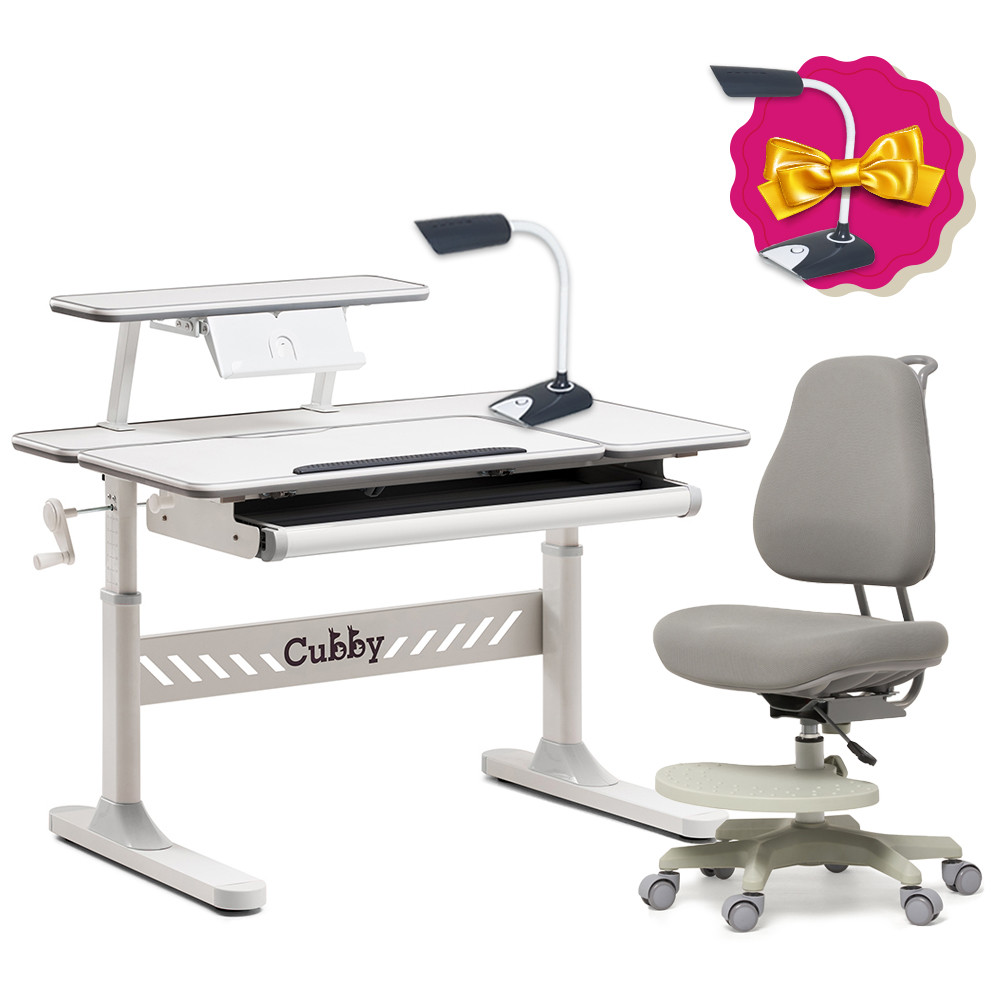 Комплект для підлітка парта-трансформер Cubby Tulipa Grey + крісло Cubbby Peonia Grey, фото 1