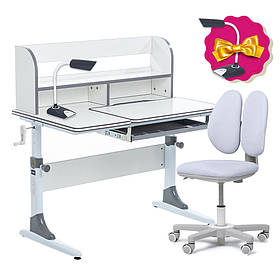 Комплект для школярів зростаюча парта Cubby Nerine Grey + ергономічне крісло Fundesk Mente Grey