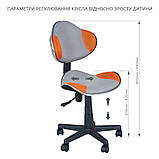 Комплект парта для школярів Cubby Rigu Grey + крісло FunDesk LST3 Orange-Grey, фото 8