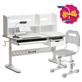 Комплект для підлітка парта Fundesk Fiore II Grey + дитячий стілець FunDesk SST3L Grey