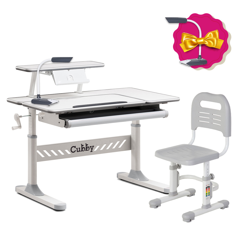 Комплект для підлітка парта-трансформер Cubby Tulipa Grey + крісло FunDesk LST3 Orange-Grey, фото 1