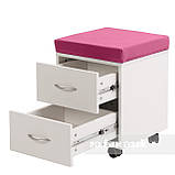 Росте набір парту FunDesk Sentire Pink + крісло FunDesk LST3 Orange-Grey + тумбочка FunDesk SS15W Pink, фото 6