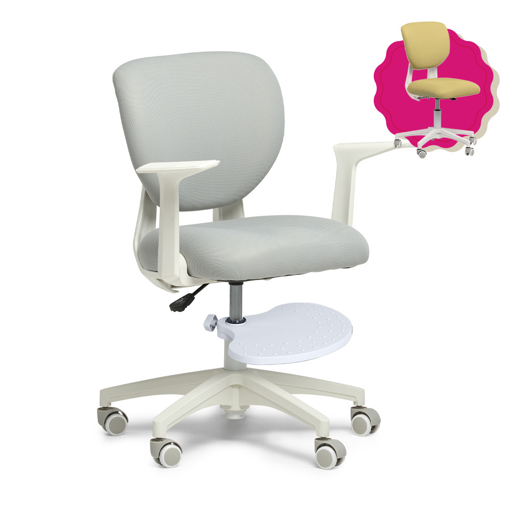 Дитяче ергономічне крісло Fundesk Buono Grey з підлокітниками та підставкою для ніг, фото 1