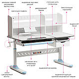 Парта-трансформер для підлітка Fundesk Fiore II Blue, фото 6