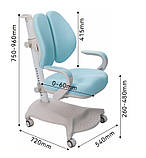 Дитяче регульоване крісло FunDesk Salvia Grey з підлокітниками, фото 2