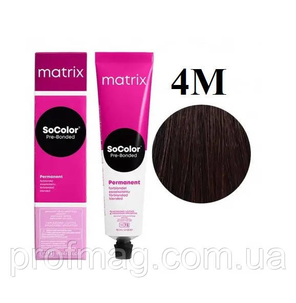 Фарба для волосся 1A Matrix SoColor Pre-Bonded Permanent 90 мл 4M