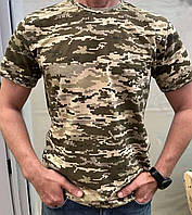 Мужская футболка ВСУ пиксель ММ14 46-60р тактическая футболка пиксель х/б футболка олива