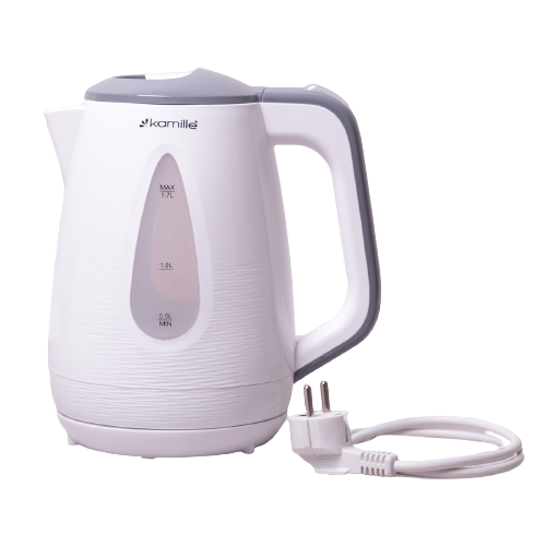 Чайник електричний Kamille KM-1716A 1.7 л пластиковий (білий з сірим)