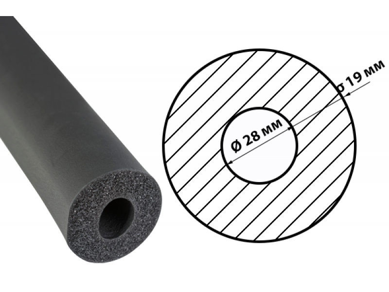 Каучукова Трубка 19*28 ODE R-FLEX PIPE товщина ізоляції 19мм