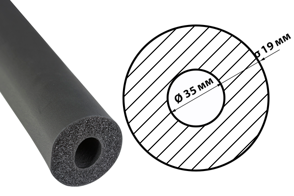 Трубка каучукова 19*35 ODE R-FLEX PIPE товщина ізоляції 19мм