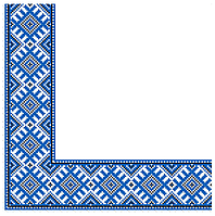 Серветки Марго вишиванка український орнамент синій 33 х 33 см 50 шт
