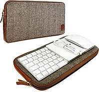 Tuff-luv Herringbone Tweed Travel Case for Accessories and Apple Magic Keyboard