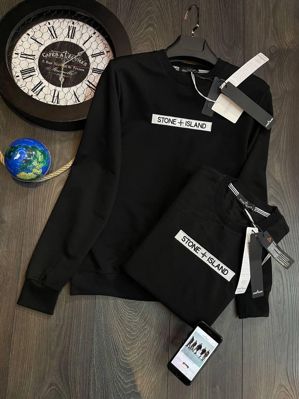 Чоловіча кофта світшот Stone Island M1328 чорна