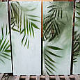 Стінова фотопанель / Панно на стіну туалету Листя за стеклом, фото 3