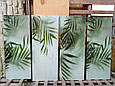 Стінова фотопанель / Панно на стіну туалету Листя за стеклом, фото 4