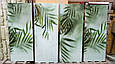 Стінова фотопанель / Панно на стіну туалету Листя за стеклом, фото 5